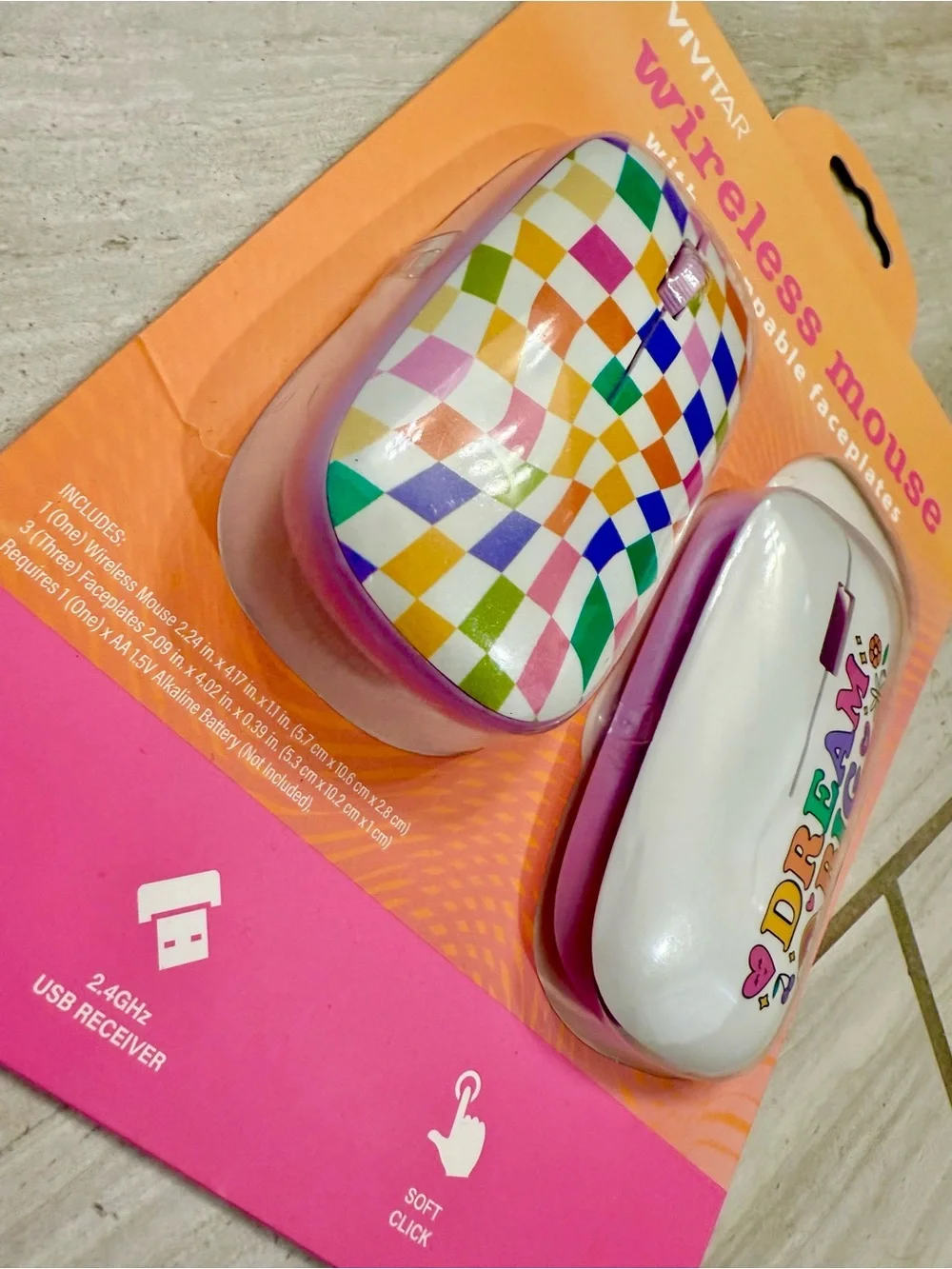 🆕 Wireless mouse with swappable face plates. Soft click. 2.4 GHz USB receiver 🆕